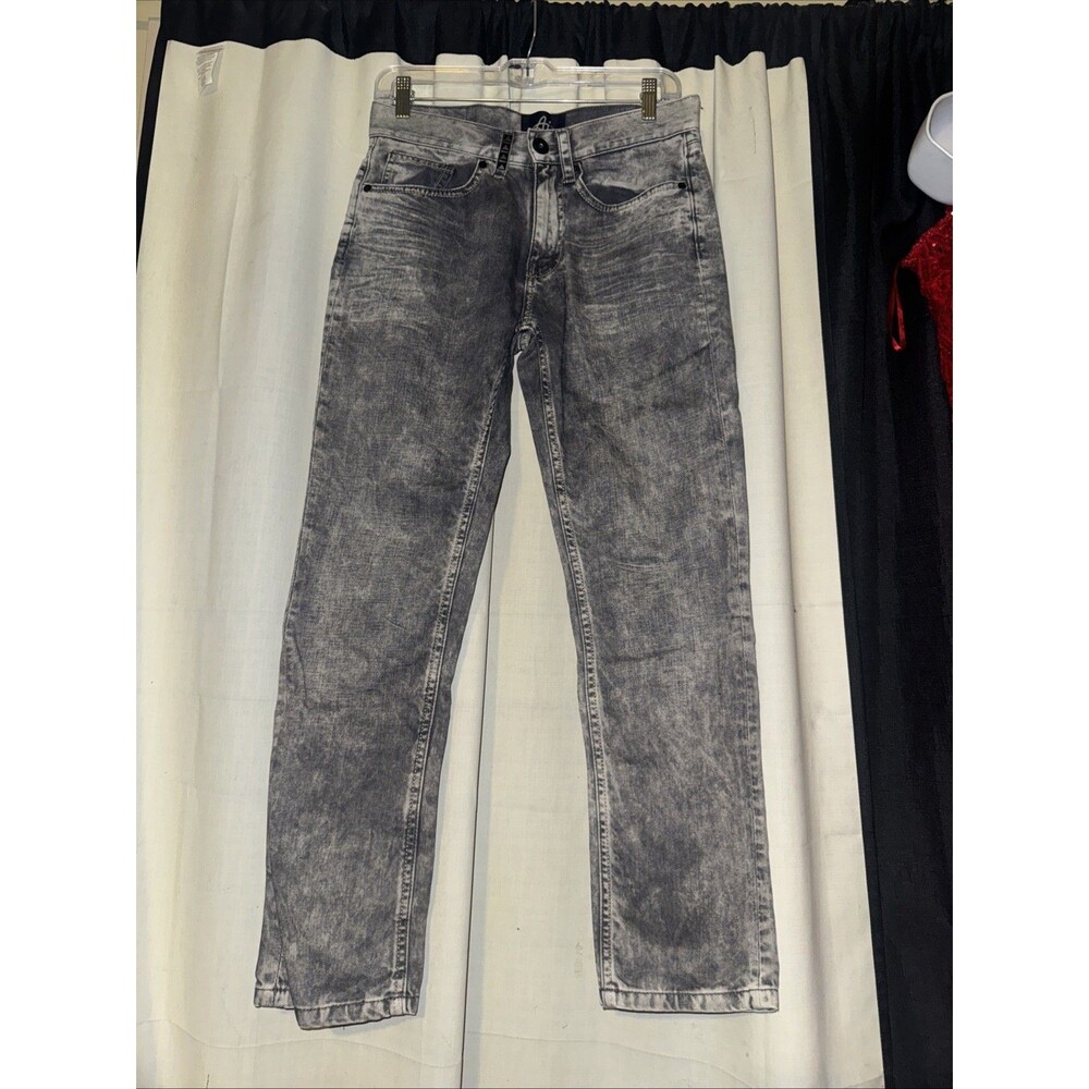 Authentic Icon Ai Jeans Mens 30x30 Gray Denim Whiskered Faded 5 Pocket